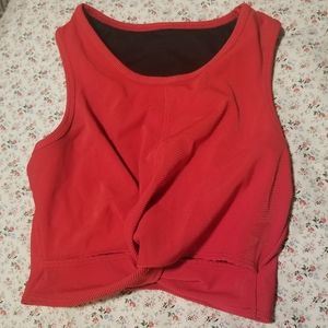 Onzie CycleBar cropped rib tank, M/L, red